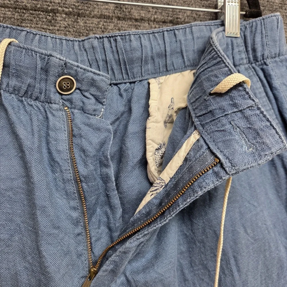 Tommy Bahama Pants Mens XL Blue Linen Tencel Blend Drawstring Relaxed Casual